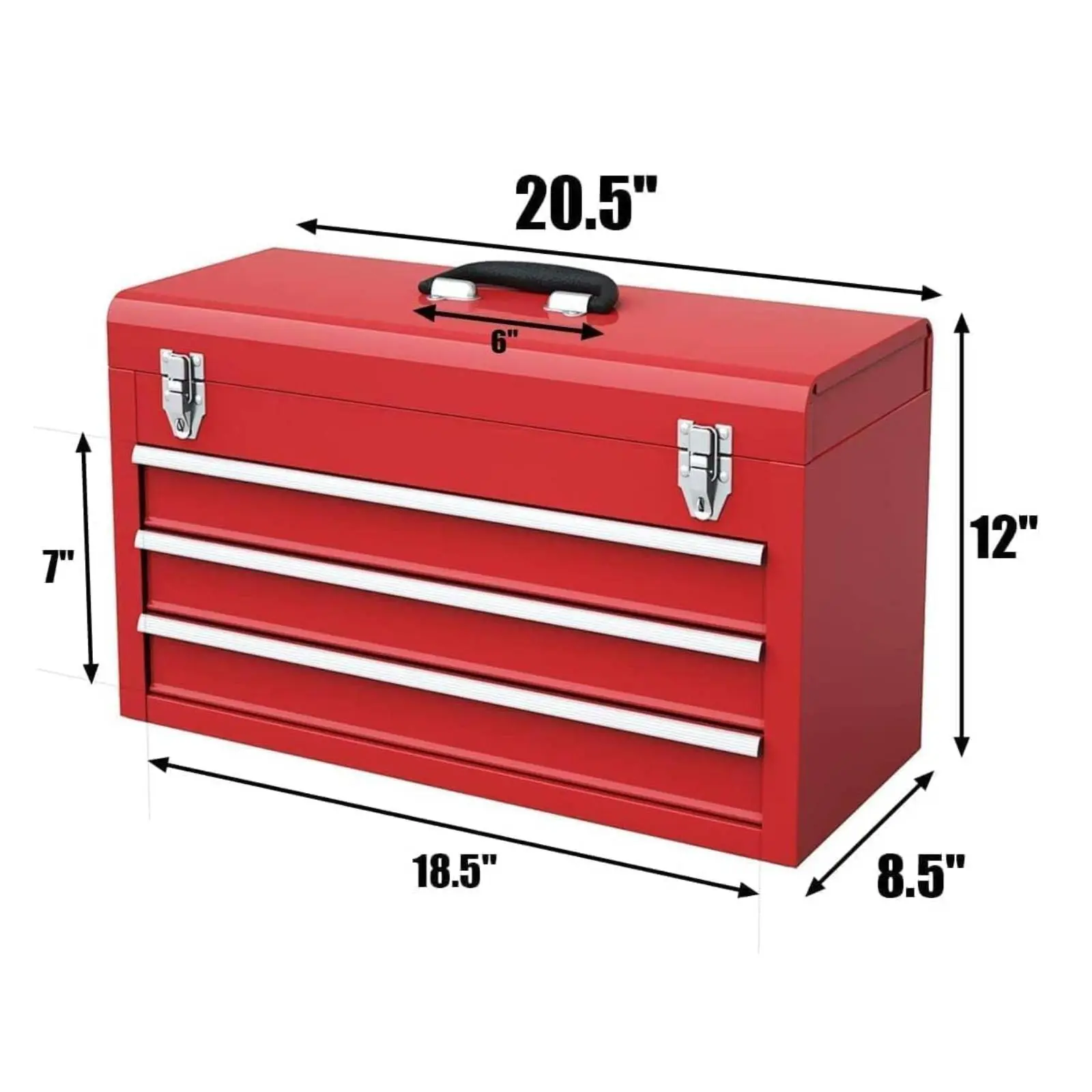 3 Drawers-Red