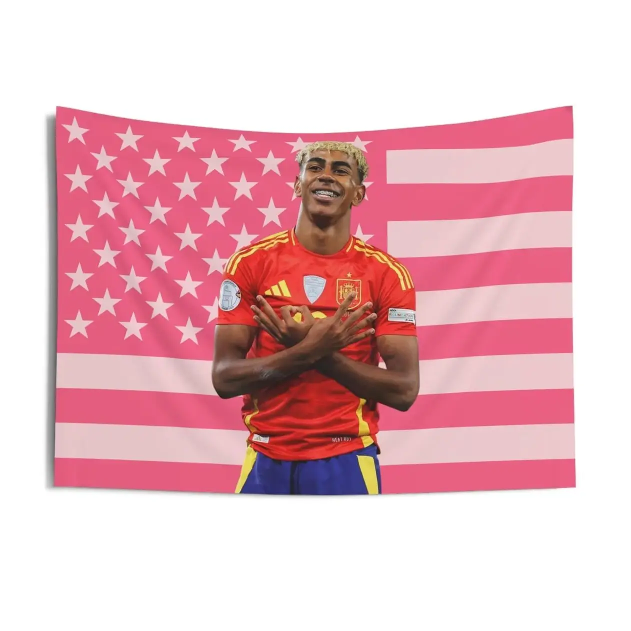 Lamine Pink American Flag Tapestry Yamal