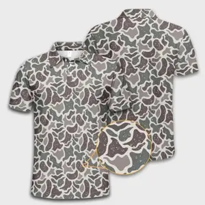 Vintage Retro Camo Golf Polo Shirt for Men – Classic Hunting Style Performance Polo