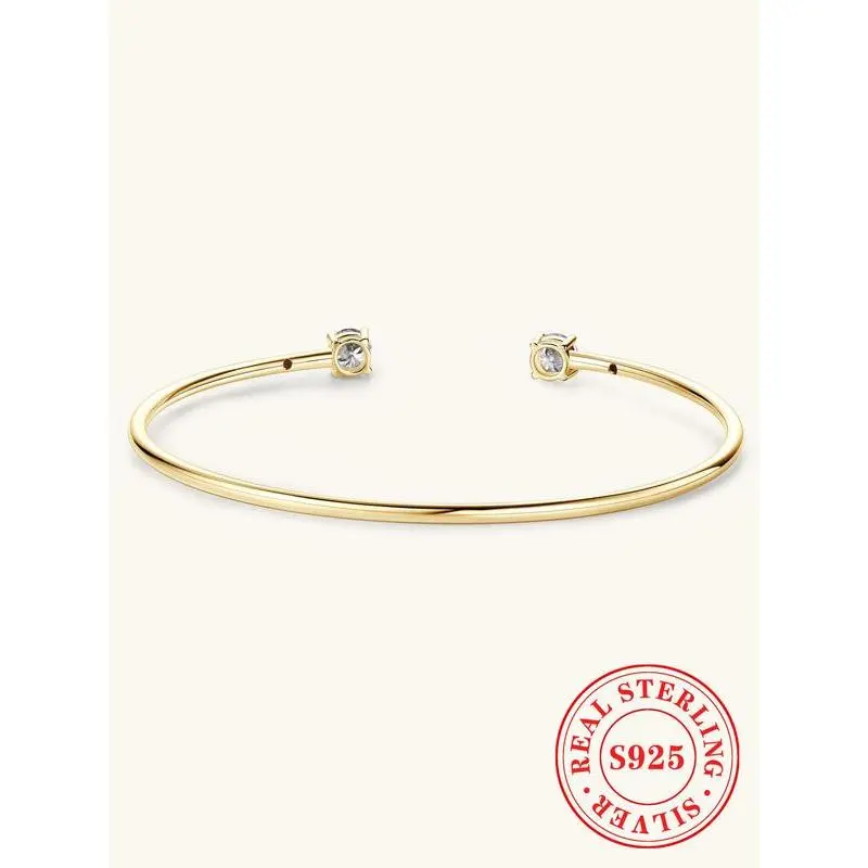 S925 Sterling Silver Decor Cuff Bangle, Fashion Jewelry for Party, Daily Clothing Decor, Trendy All-match & Exquisite Jewelry for Birthday Gift S925 Sterling Silver Decor Cuff Bangle, Fashion Jewelry for Party, Daily Clothing Decor, Trendy All-match & Exquisite Jewelry for Birthday Gift