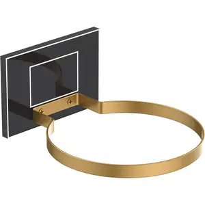 Ball Holder Wall Mount for Basketball, Soccer, Football & Volleyball, Wall-Mounted Ball Display Rack with  Base &  Metal Ring,  Ball Storage for Boys Room, Garage, Gym, Office