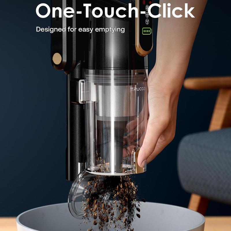 Trucozie Cordless Vacuum Cleaner-T352, 45Kpa 50 Mins Runtime Self-Standing Stick Vacuum Cleaners for Home, Powerful Suction, Lightweight, LED Touch Screen 8 in 1 Vacuum for Pet Hair, Carpet, Hardwood Floor Trucozie Cordless Vacuum Cleaner-T352, 45Kpa 50 Mins Runtime Self-Standing Stick Vacuum Cleaners for Home, Powerful Suction, Lightweight, LED Touch Screen 8 in 1 Vacuum for Pet Hair, Carpet, Hardwood Floor