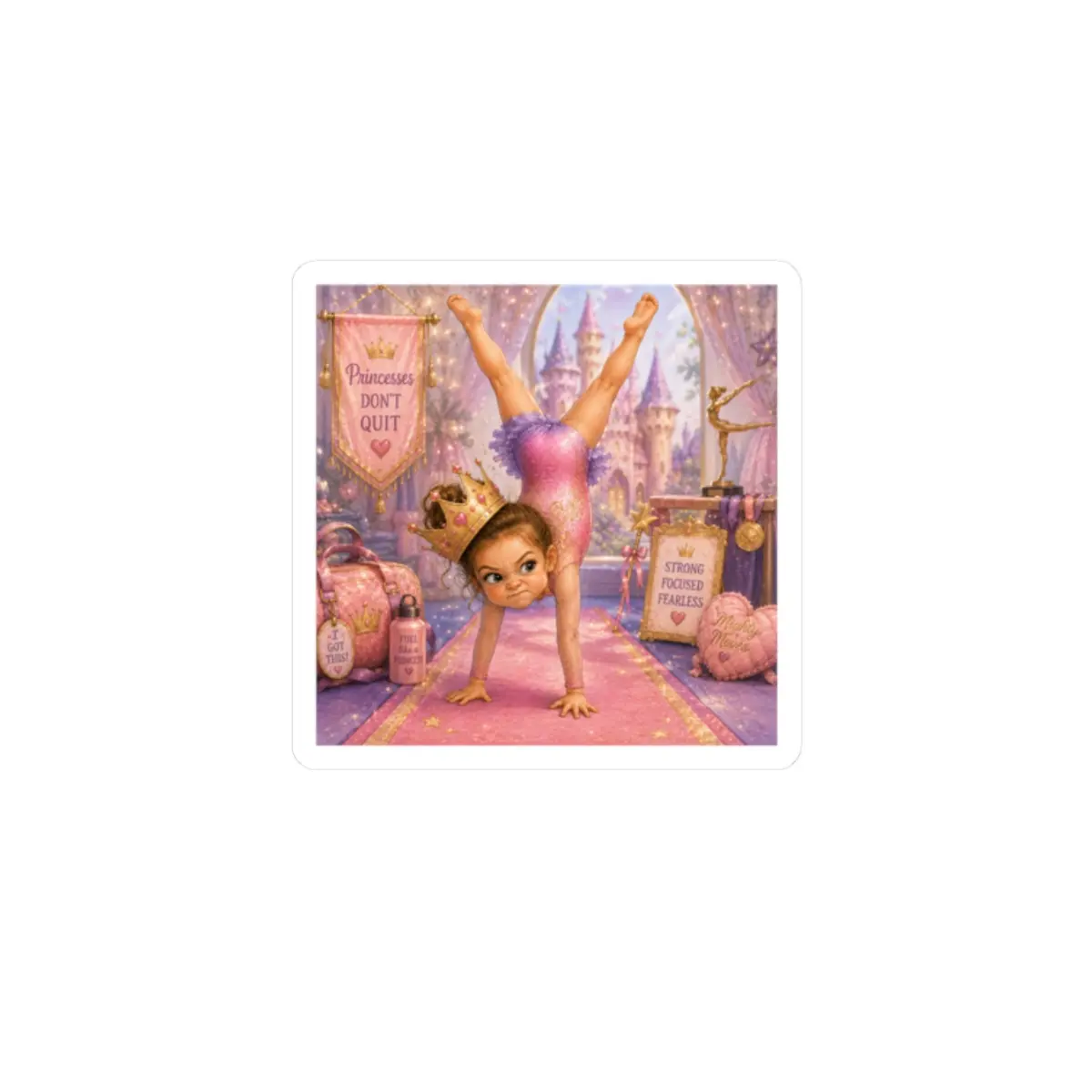 Gymnast Princess sticker | Kiss-Cut Sticker, ballet crown, motivational decor