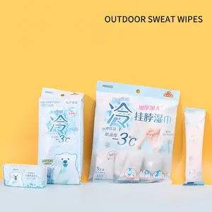 MINISO Cool Series Outdoor Sweat-Wicking Neck Wipes – 5 Portable Cooling Wipes, Perfect for Sports, Travel & Hot Summer Days, Instant Freshness on the Go! Summer Vibes