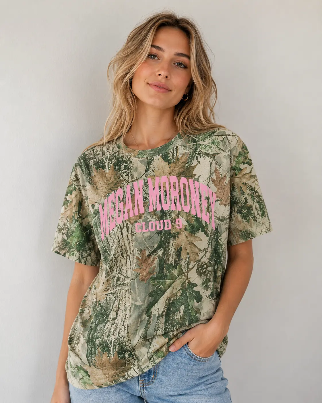 Megan Moroney Camo Shirt, Vintagee,Pink Cloud 9 3d shirt, 3D Graphic T-Shirt, Realistic Print Tee, Unisex Streetwear Style Camo Country Music Te