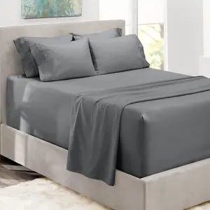 Extra Deep Pocket Full Size Sheets Sets - Fits Mattress 18-24 Inches Deep - Extra Deep Pocket Sheets - 6 Full Size Sheets - Full Sheets Deep Pocket - Grey