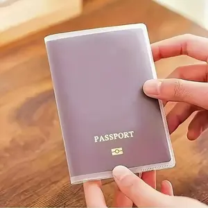 Frosted Transparent Plastic Passport Cover, PVC Waterproof Passport Protector, Sleeve Case Holder for Travel, Business, Home Use