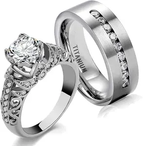Couple Rings Matching Rings His Her Ring AAA CZ Women's Wedding Ring Mens Ring
