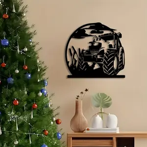 1pc Rustic Tractor Metal Wall Art, Rustic Tractor Statue Mural, Perfect for Farmhouse, Room, Outdoor Fence Decor, Christmas Decor, Ideal Gift for Tractor Lovers Halloween Christmas decorations