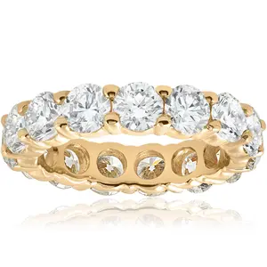 5Ct Diamond Eternity Ring Lab Grown 14k Yellow Gold