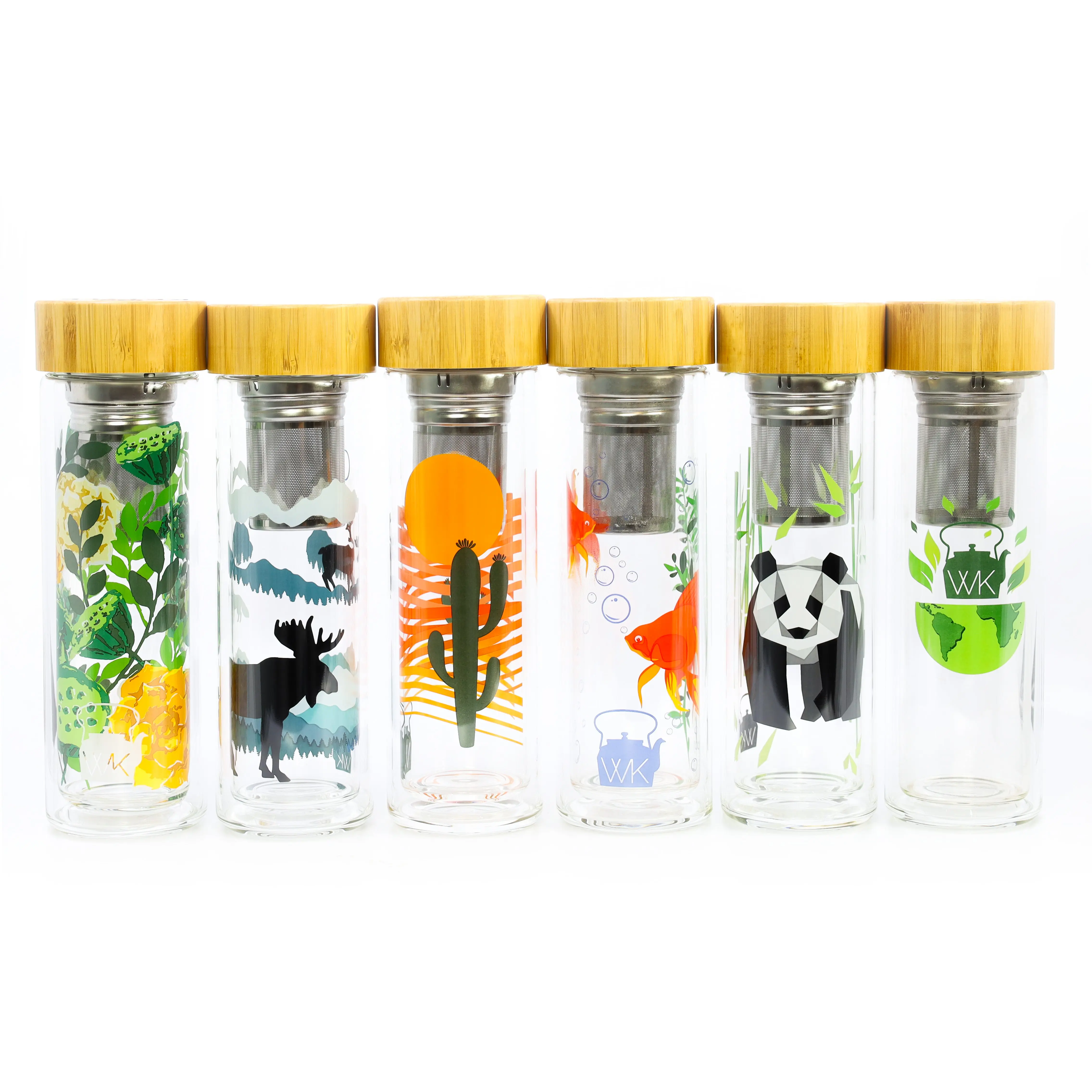 Glass Tea Tumblers With Infuser and Travel Sleeve, 16oz