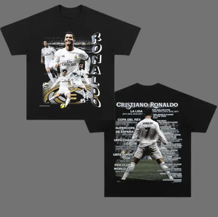 Retro RONALDO T-Shirt, RONALDO 2-Sided Vintage Tee, Unisex Soccer Shirt, Sweatshirt, Graphic Tees, Menswear Womenswear Streetwear