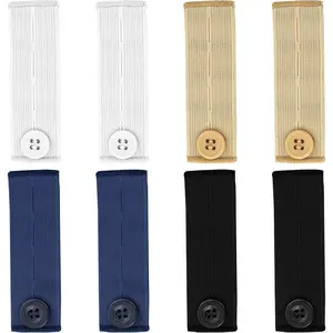 8 Pcs Button Extenders for Jeans Elastic Waistband Extenders Adjustable Elastic Waist Extenders for Pants Pregnancy Pants Extender Pants Extender for Maternity for Men Pregnant Women(4 Colors)