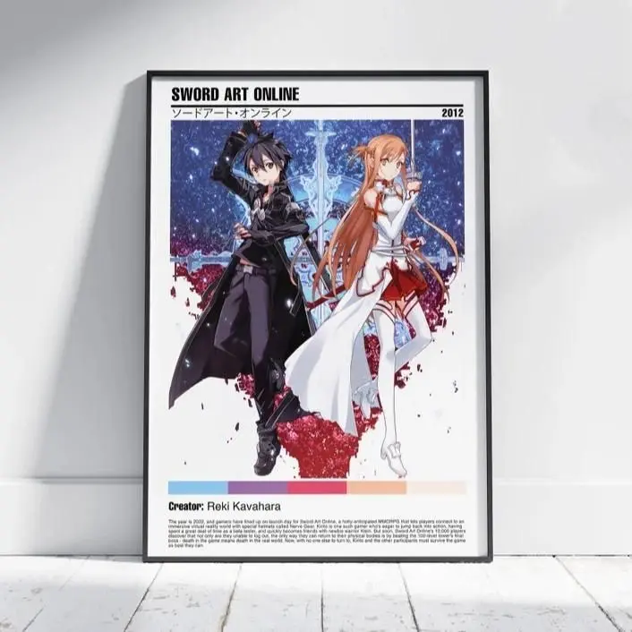 [Sale off up to 65%][Free Ship][No Frame] Sword Art Online Poster - Anime Poster - Minimalist Poster - Retro Vintage Art Print - Wall Art Decor U94