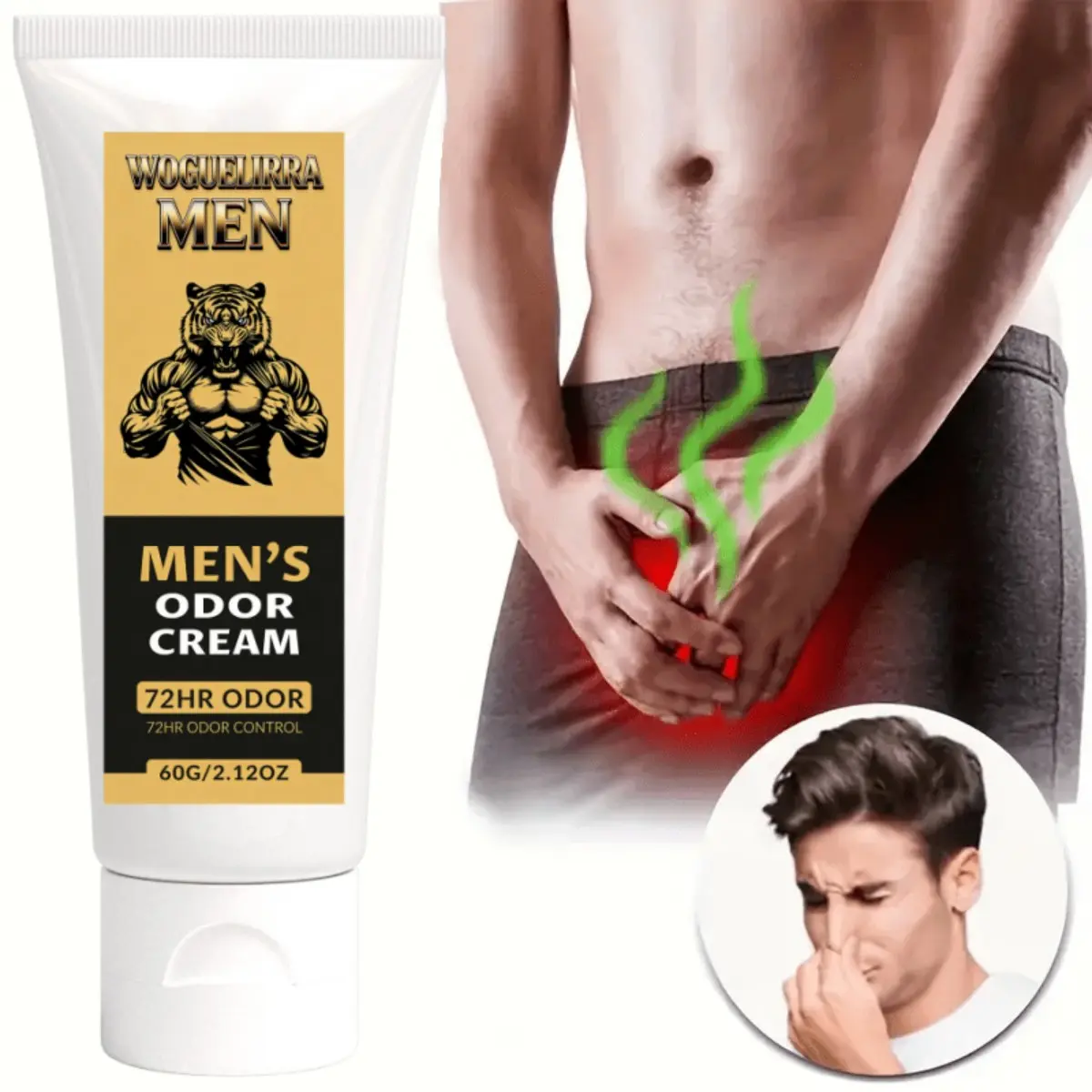 Men's Advanced Deodorant Personal Care Cream, Long-Lasting Comfort, Essential Daily Use, Body Odor Remover, Suitable for Body, Armpits, Private Areas, Chest, Hands, Feet, Legs, Odor Control