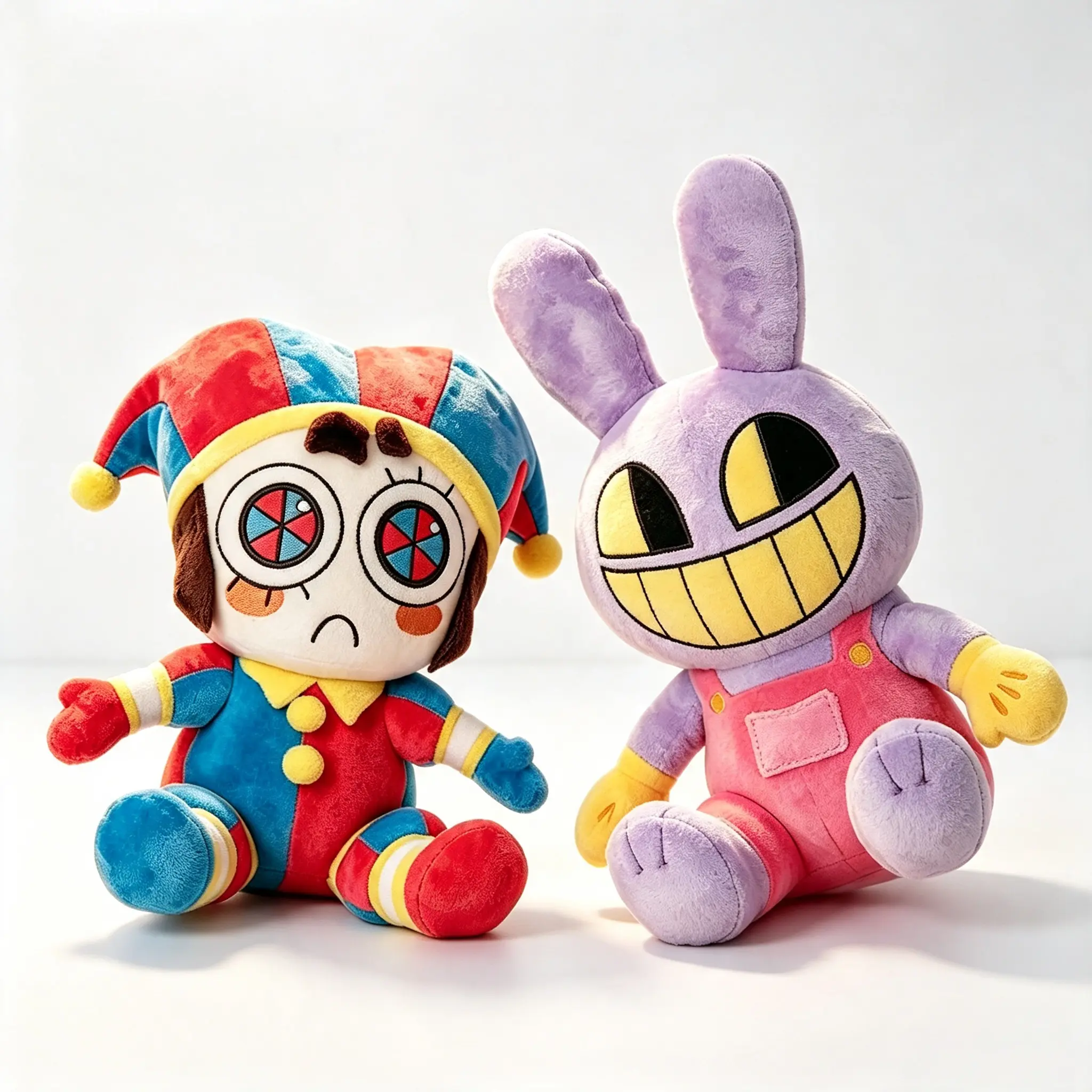 The Amazing Digital Circus Plush Toy Set, Soft Stuffed Ragdoll Plush Including Jax Rabbit & Pomni Clown, Fluffy Comfort Pillow Ornament, All-Age Collectible Plushie, Birthday & Easter Holiday Gift for Game Animation Fans