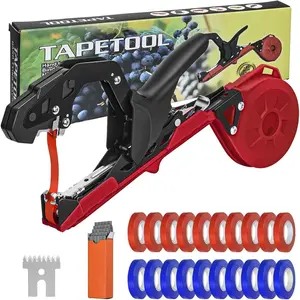 Upgraded  Tying Machine  to Tie Up Vine Tomatoes and Grapes Quickly Garden Tape Tool for Gardeners Farmers with SK5  Replacement Garden Tapes and Staples