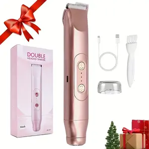 Women's Dual-Head Electric Bikini Trimmer & Facial Razor, USB Wet/dry Hair Remover, Long Battery Life, Ergonomic Handle, Body Hair Removal Tool