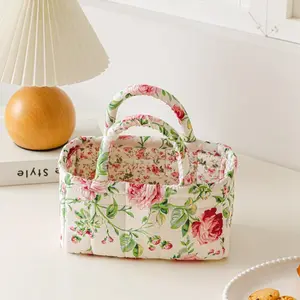 Mini Desktop Storage Basket, Floral Style Organizer Bag, Stationery Organizer, Ideal for Desk Organization, Compact Office Supplies Rack, Home Decor Accessory