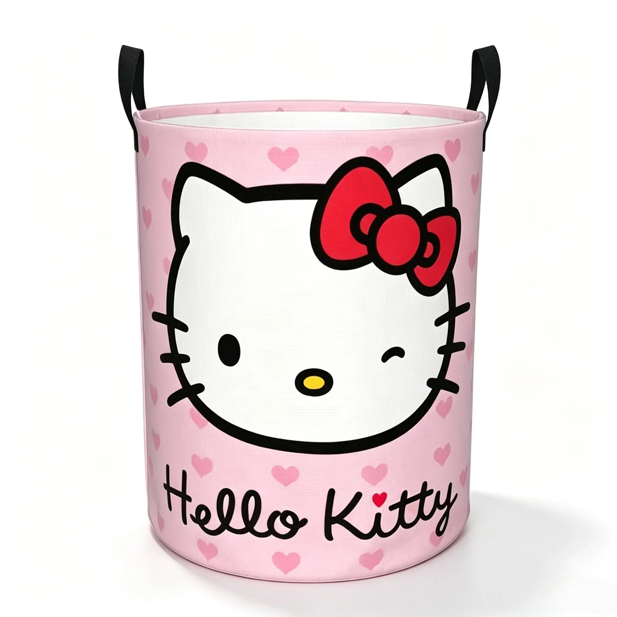 Sanrio Hello Kitty Round Storage Bin, Sweet Cartoon Organizer For Bedroom Arrangement & Sundries Sorting