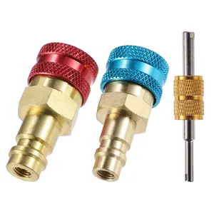 1 Set Car Air Conditioning Charging Quick Coupler Adapter R1234YF High/Low Pressure Side Fitting Connector Hose Adapter