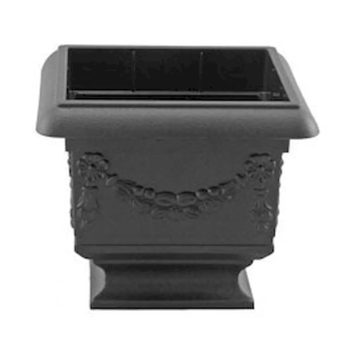212 Main AI-DL102BLA High Quality Black Square Decorative Pedestal Planter - 5 lbs Durable Plant Container with Luxurious Look for Home & Garden Container Gardening, Plant Decor