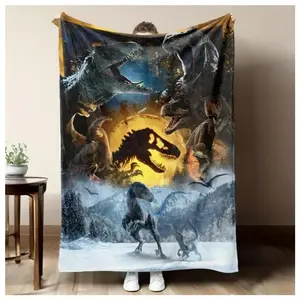 Soft Funny Throw Blanket Cute Flannel,Cool Dinosaur Pattern Printed Blanket,Warm Cozy Blankets For Couch Bed Sofa Car Office Camping Travelling,Gift Blankets Suitable For All Seasons Suitable as a gift sizes 60*80,30*40 ,40*50 50*60
