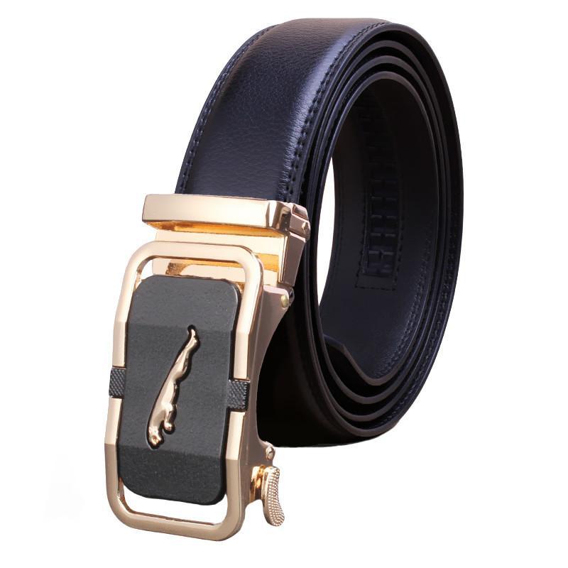 Belt Men's high-end leather automatic buckle head cowhide belt Men's business men's belt Casual classic belt