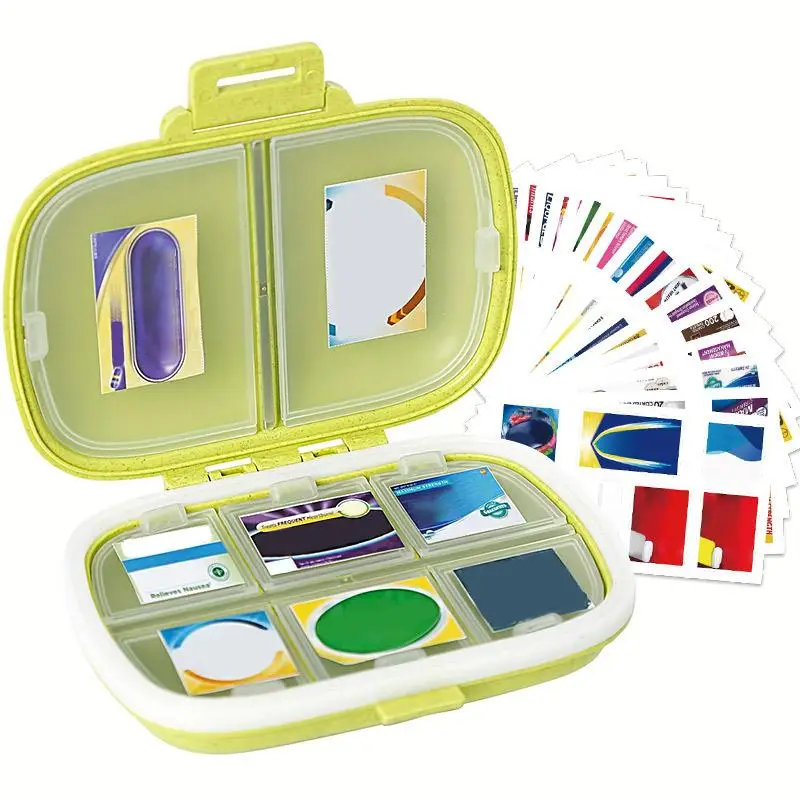 Pill Organizer with Medicine Labels, 1 Set Travel Daily Pill Container, Mini Medication Organizer, 7 Day Pill Storage Organizer, Pill Case, Travel Ess