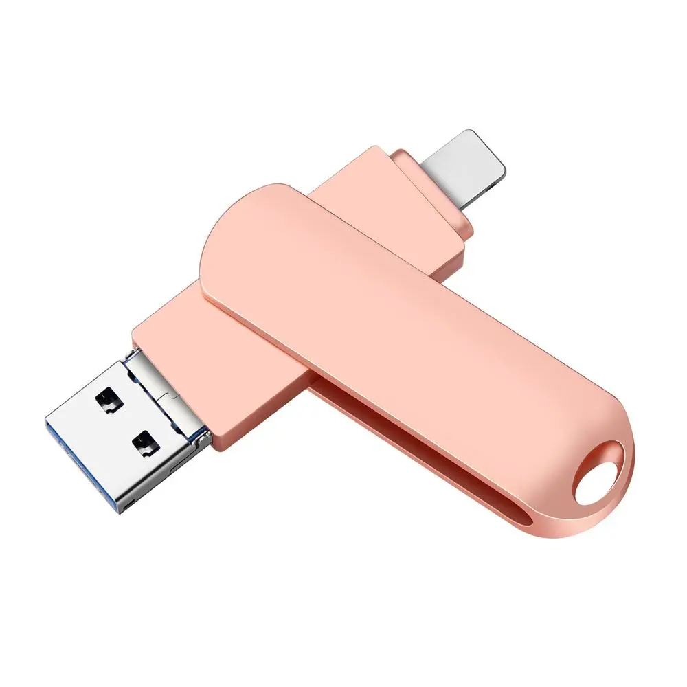 Flash Pen Drive, USB 3.0 High Speed Memory Storage, 3 in 1 OTG Flash Drive with Type-C Adapter for Android Phones, Tablet, MAC, Laptop and More Devices, USB Flash Drives
