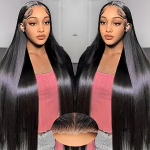 Wear and Go Glueless Wigs Human Hair Pre Plucked Pre Cut 5x5 HD Lace Closure Wigs Human Hair Straight with Baby Hair Straight Human Hair Wig for Beginners Natural Black 180% Density