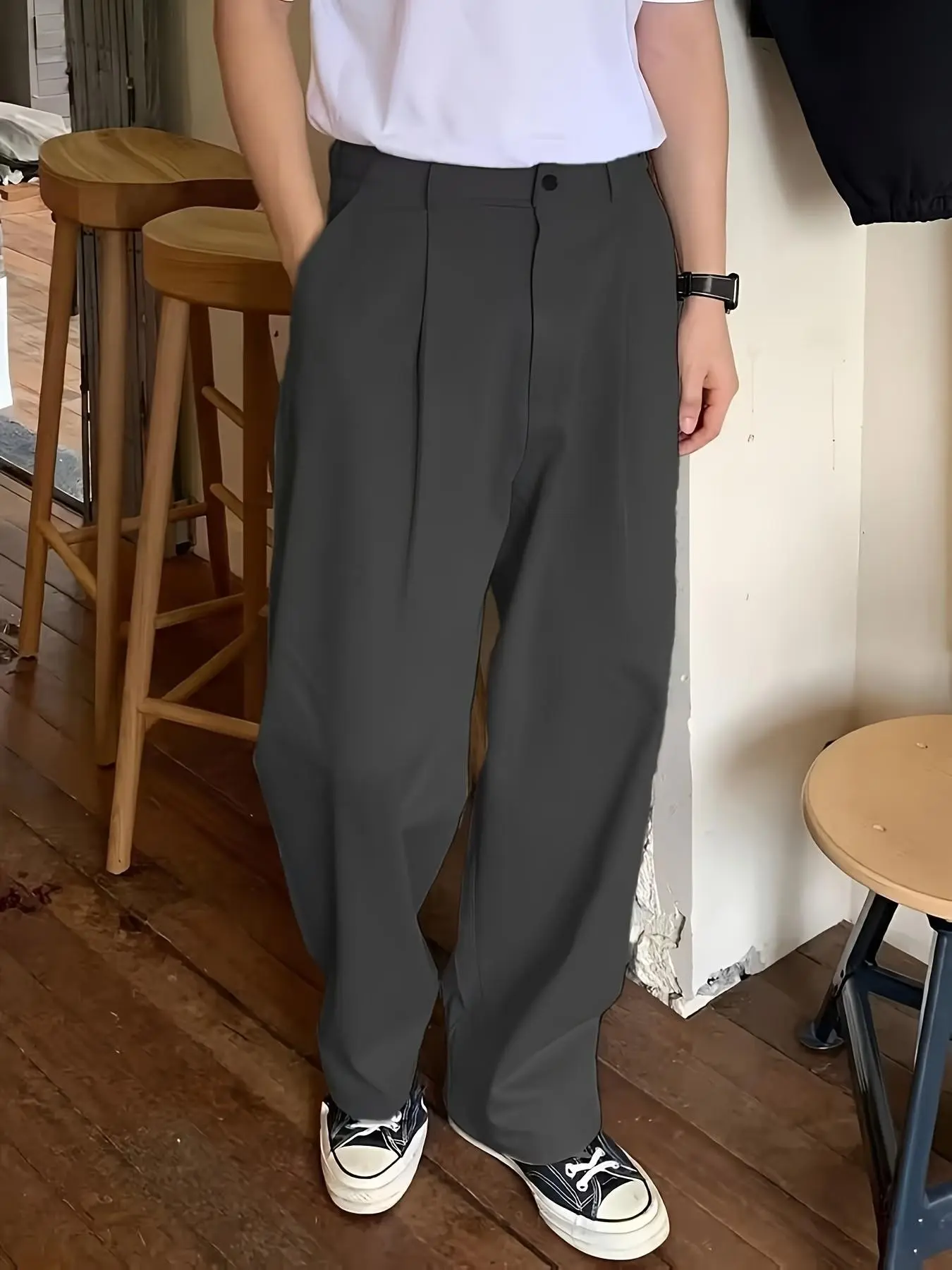 Men's Spring Summer Business Formal Pants, Straight Leg Long Pants, Casual Versatile Men's Trousers, Suitable for Work and Leisure, Business Fashion Pants, Classic