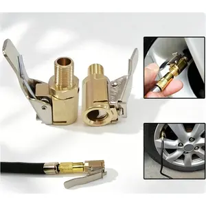 2 Pieces 8mm Clip-On Tire Inflation Adapter | Twist-to-Lock Secure Air Chuck Nozzle, Leak-Proof Connector for Automotive Air Compressor Hoses