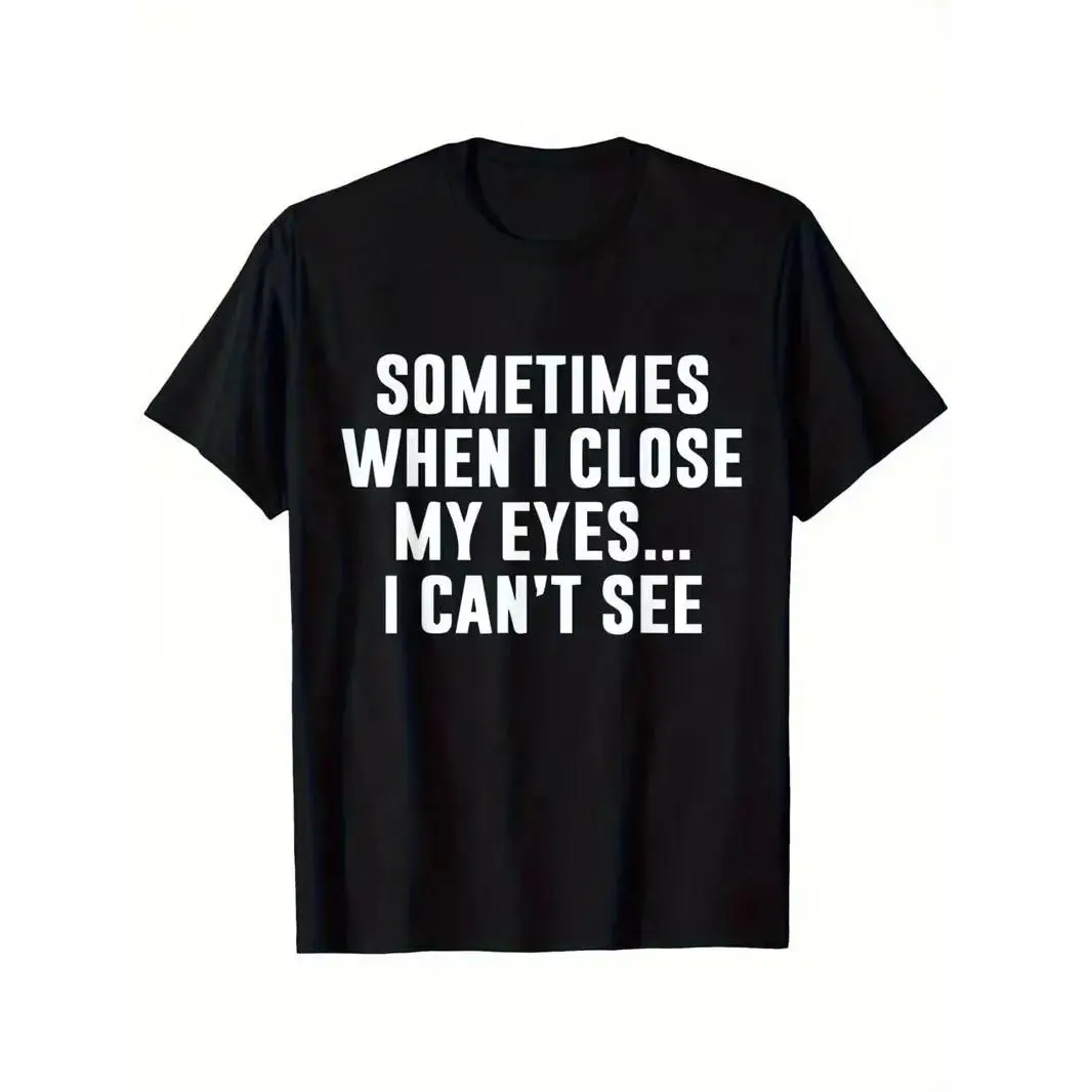 Men's & Women's Funny Graphic T-Shirt - Black Short Sleeve Crewneck Casual Shirt with Humorous Digital Print, Round Neck Tee for Casual Attire, Machine Washable, Year-Round (Regular Fit) - Unisex Casual Outfits