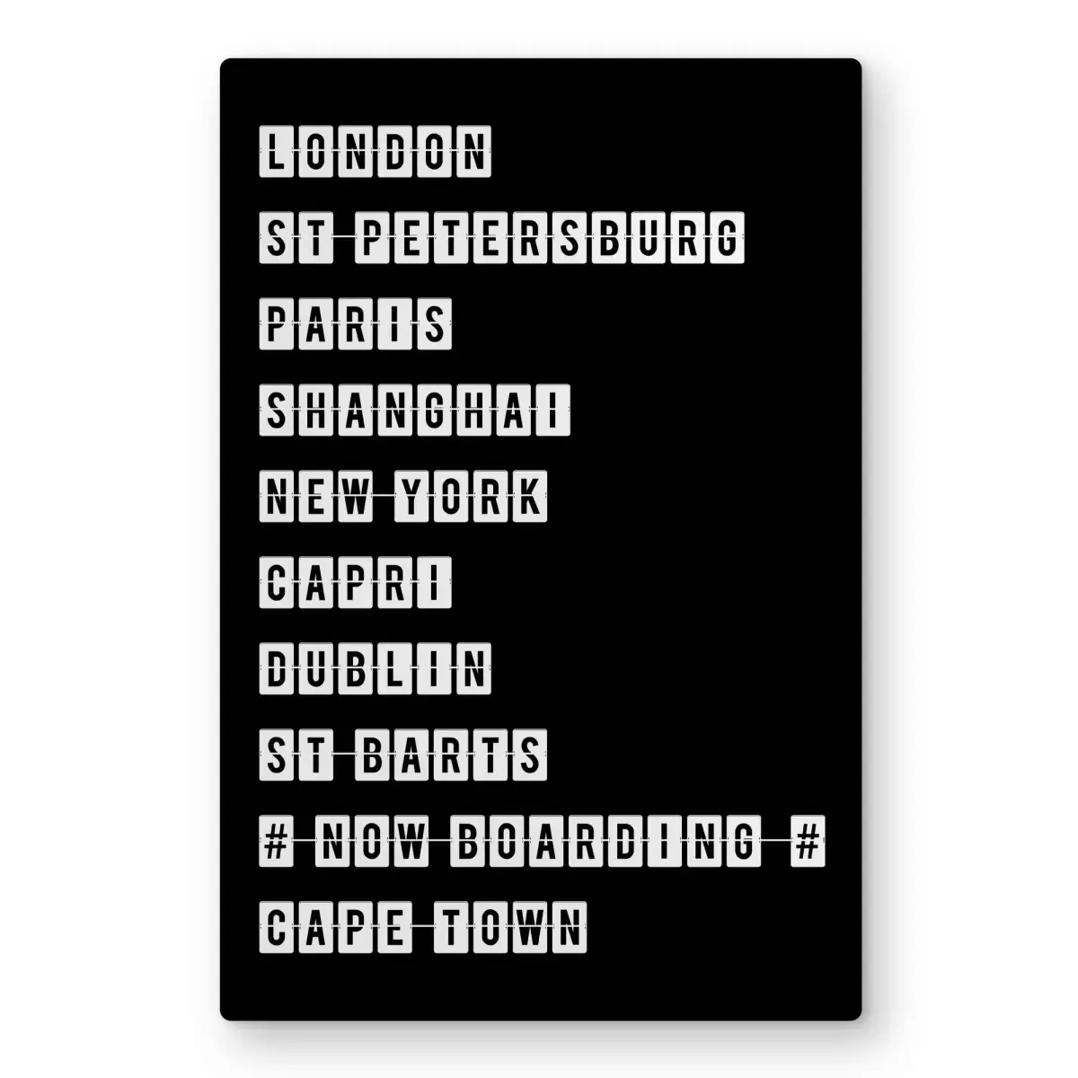Begin Home Decor C1MP2436ISW14K 24 x 36 in. Table of Big Cities Wall Art - White Industrial Metal Print Decor