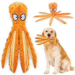 Four angels-Squeaky Dog Toys - Octopus No Stuffing Crinkle Plush Large Dog Toys to Keep Them Busy for Puppy Teething Chewing, Pet Supplies for Small, Medium, and Large Breeds-MRWJ Dog Toy with Squeaker