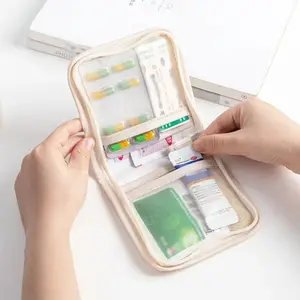 Mini Medical Kit Portable Foldable Large Opening Zipper First Aid Set Outdoor Travel Essential Storage Bag, Emergency Supplies Organizer, Emergency Survival Kit, Emergency Gear