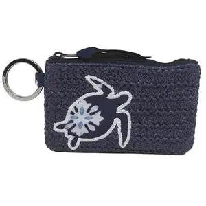 Vera Bradley Straw Zip Travel ID Case Steel Blue Medallion NWT 5 x 3 Turtle