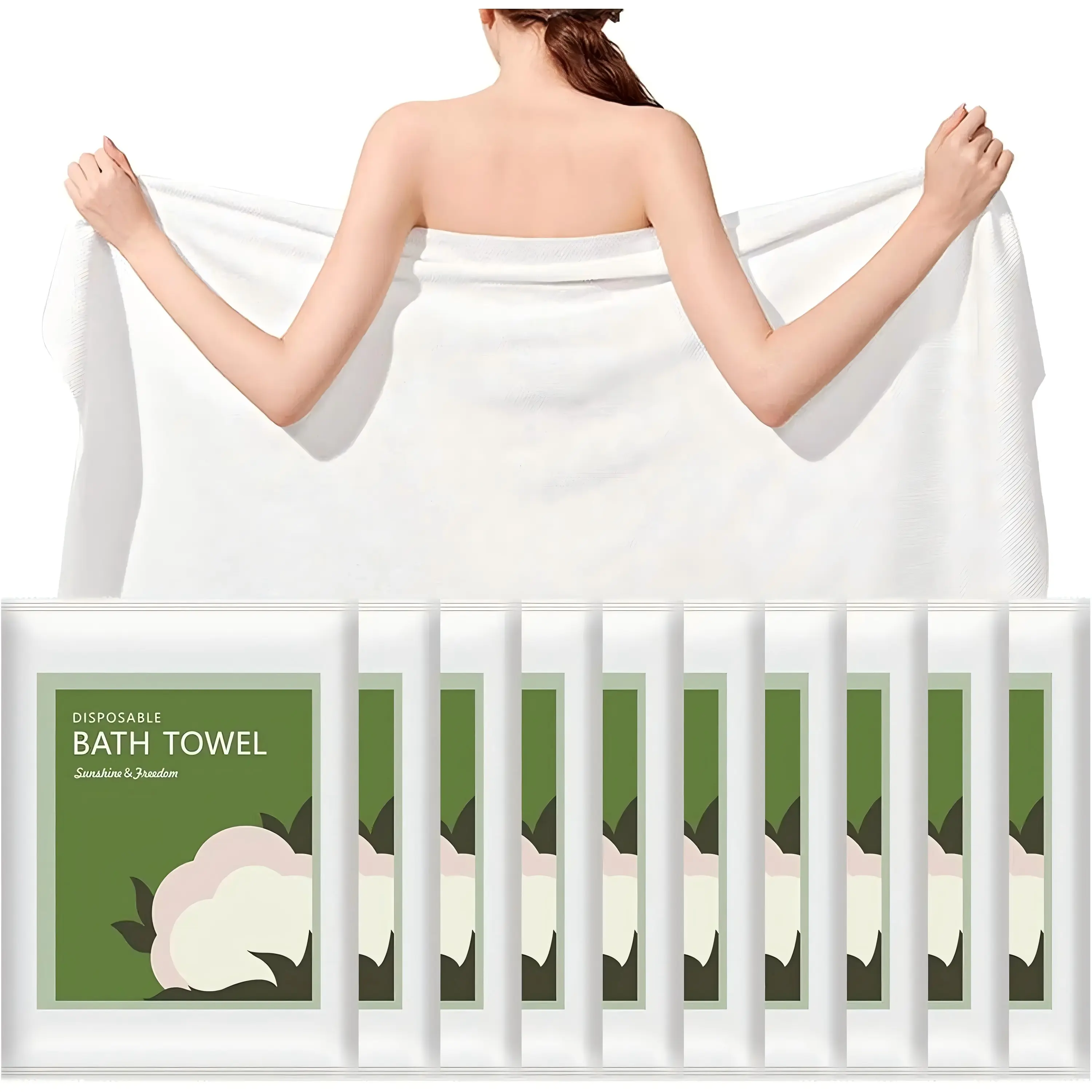 10 disposable bath towel