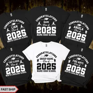 Custom Graduation Shirt, Class of 2025 Shirt, Graduation Party, Matching Graduation, Senior 2025 Shirt, Personalized College Shirt