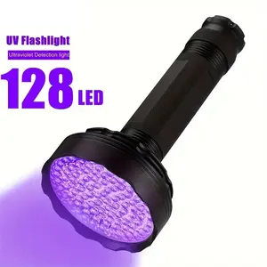 Portable UV Flashlight, 128LED Flash Light, Ultraviolet Torch 395nm Black Light Flashlight