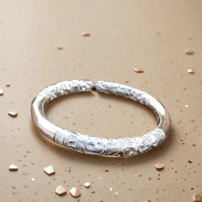Solid Silver s925 Bangle Sterling Silver bangle Men's open bangle can be freely adjusted size send boyfriend send Dad birthday holiday gift Silver weight 33 g /1.16 oz