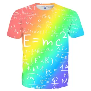 Unisex Rainbow Physics Math Formula T-Shirt, E=mc² Science Enthusiast Tee for Back to School, STEM Events, Casual Daily Wear