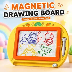 Magnetic Drawing Board for Kids | Erasable Doodle Board with Pen & Stamps | Creative Learning Toy Gift Ages 3+