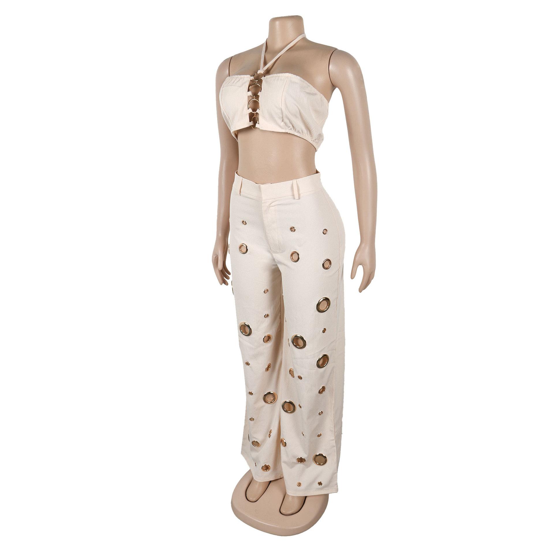 Style Sexy Ripped Fitted Two-Piece Nightclub Outfit