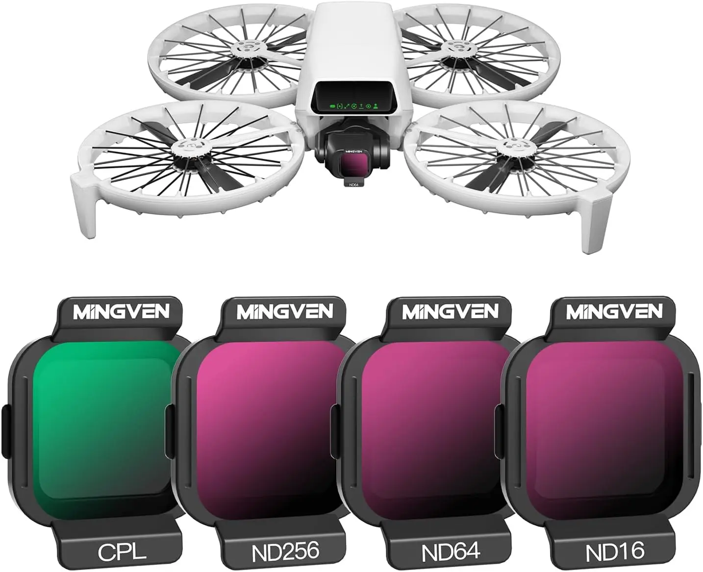 CPL & ND Filters for DJI Flip Fly More Combo RC 2, 4 Pack - CPL, ND16, ND64, ND256, ND Filter Set Compatible with Flip Drone Lens Accessories