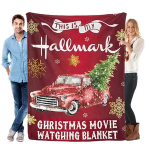 Christmas Car Pattern Blanket 1 Count SoftComfortable Throw Blanket Warm NappingBlanket for Home Office Travel CampingDormitory Gingerbread Blanket