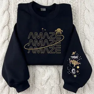 Embroidered Amaze Amaze Sweatshirt, Project Hail Mary Rocky Inspired Sci Fi S Hoodie,  Funny Space Quote Shirt