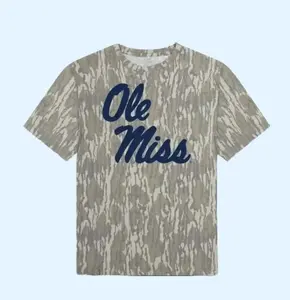 {Full Size S-5XL} Ole Miss Blue Camo All Over Print 3D T-Shirt Hotty Toddy Graphic Tee Unisex Hunting Shirt for Men Women Soft Stretchy Washed Out Camouflage Streetwear Casual Outdoor Adventure Breathable Lightweight Cotton TikTok Shop US Trendy Outfit