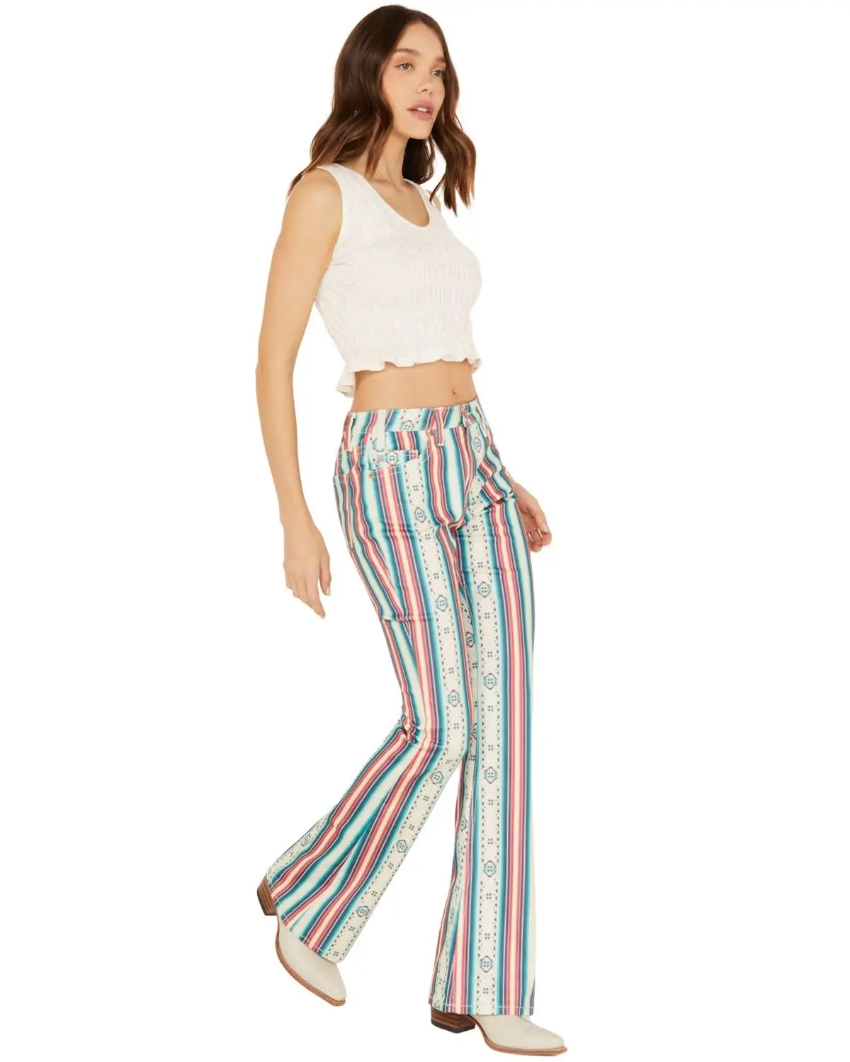 Rock & Roll Denim Women's Hooey By And High Rise Striped Flare Jeans - Hywd6hr1jv